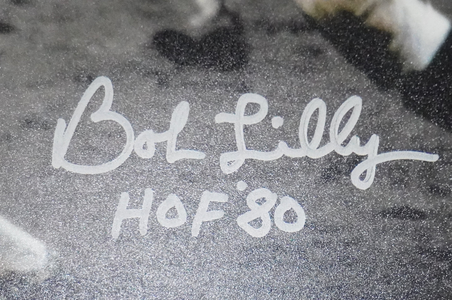 BOB LILLY DALLAS COWBOYS SIGNED 8x10 PHOTO vs JIM BROWN w/HOF 80 BAS COA