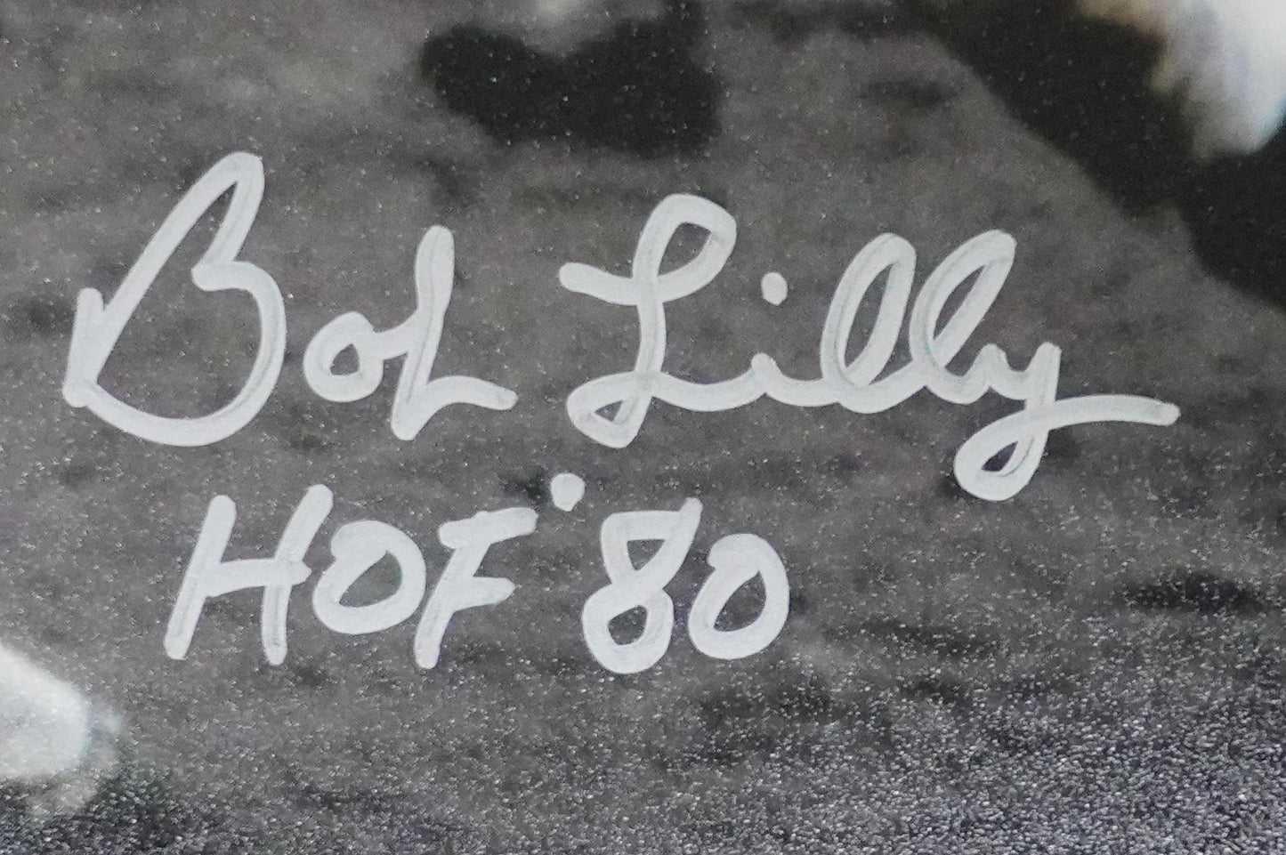 BOB LILLY DALLAS COWBOYS SIGNED 8x10 PHOTO vs JIM BROWN w/HOF 80 BAS COA