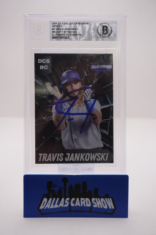 2024 JULY DALLAS CARD SHOW SERIES 3 #4 TRAVIS JANKOWSKI BAS AUTHENTIC AUTO