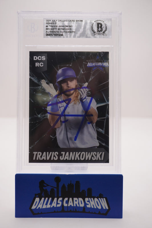 2024 JULY DALLAS CARD SHOW SERIES 3 #4 TRAVIS JANKOWSKI BAS AUTHENTIC AUTO