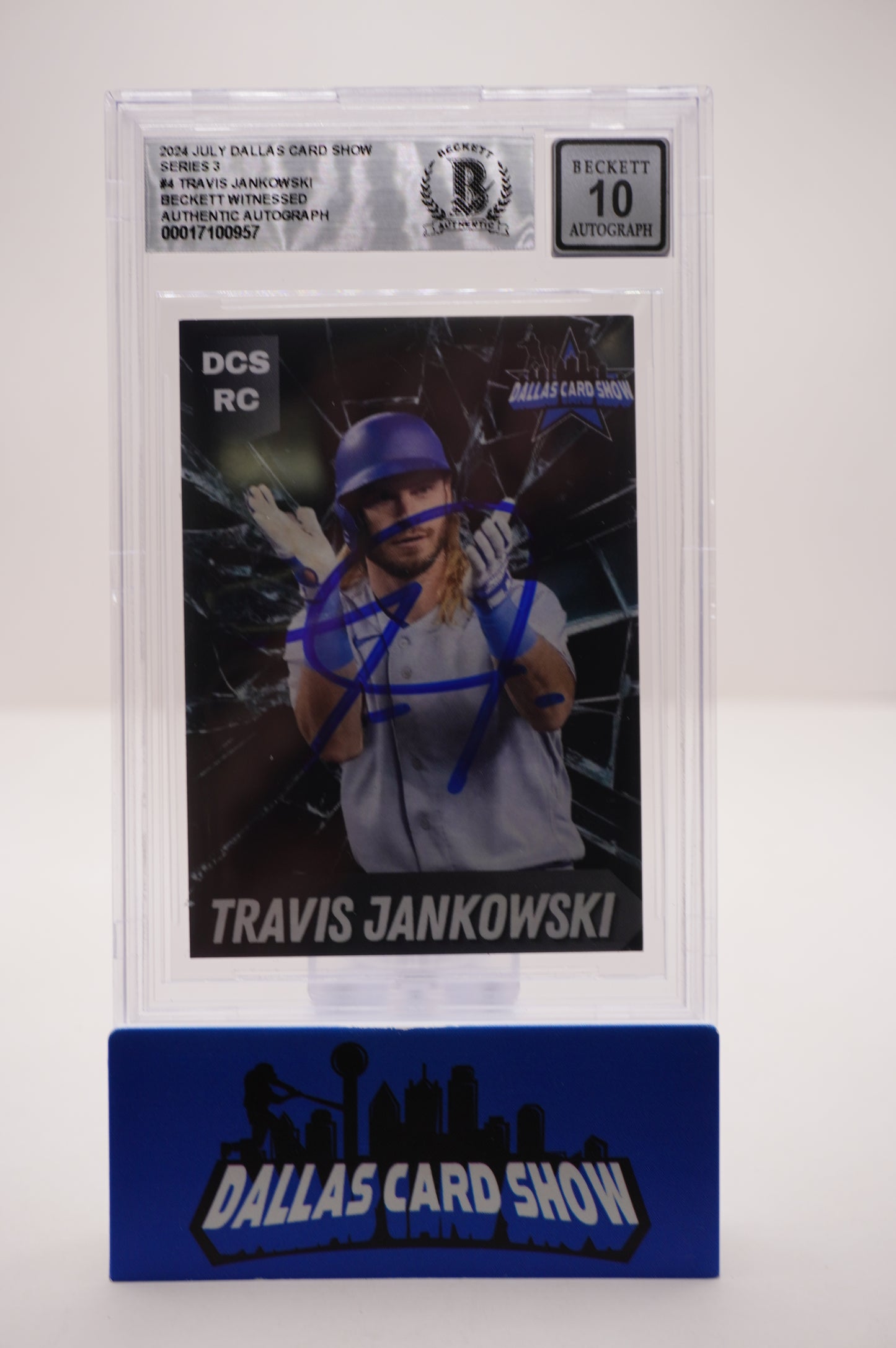 2024 JULY DALLAS CARD SHOW SERIES 3 #4 TRAVIS JANKOWSKI BAS AUTHENTIC AUTO 10