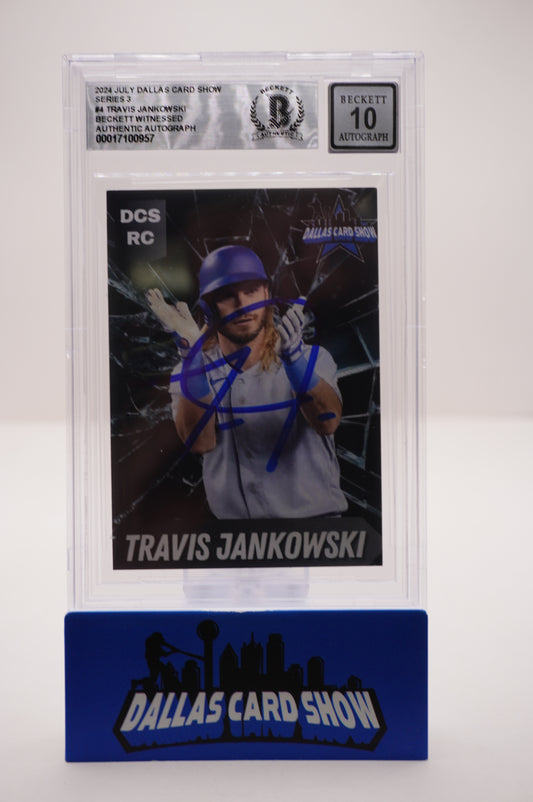 2024 JULY DALLAS CARD SHOW SERIES 3 #4 TRAVIS JANKOWSKI BAS AUTHENTIC AUTO 10