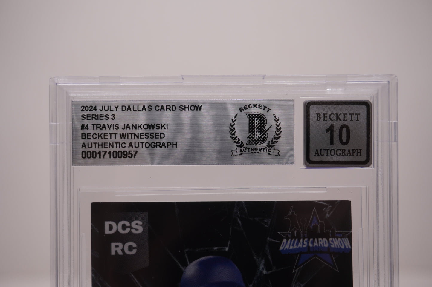 2024 JULY DALLAS CARD SHOW SERIES 3 #4 TRAVIS JANKOWSKI BAS AUTHENTIC AUTO 10