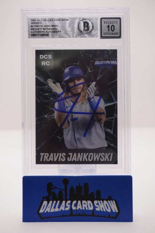 2024 JULY DALLAS CARD SHOW SERIES 3 #4 TRAVIS JANKOWSKI BAS AUTHENTIC AUTO 10
