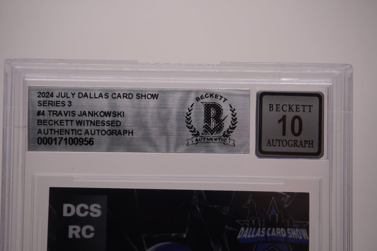 2024 JULY DALLAS CARD SHOW SERIES 3 #4 TRAVIS JANKOWSKI BAS AUTHENTIC AUTO 10