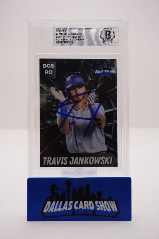 2024 JULY DALLAS CARD SHOW SERIES 3 #4 TRAVIS JANKOWSKI BAS AUTHENTIC AUTO