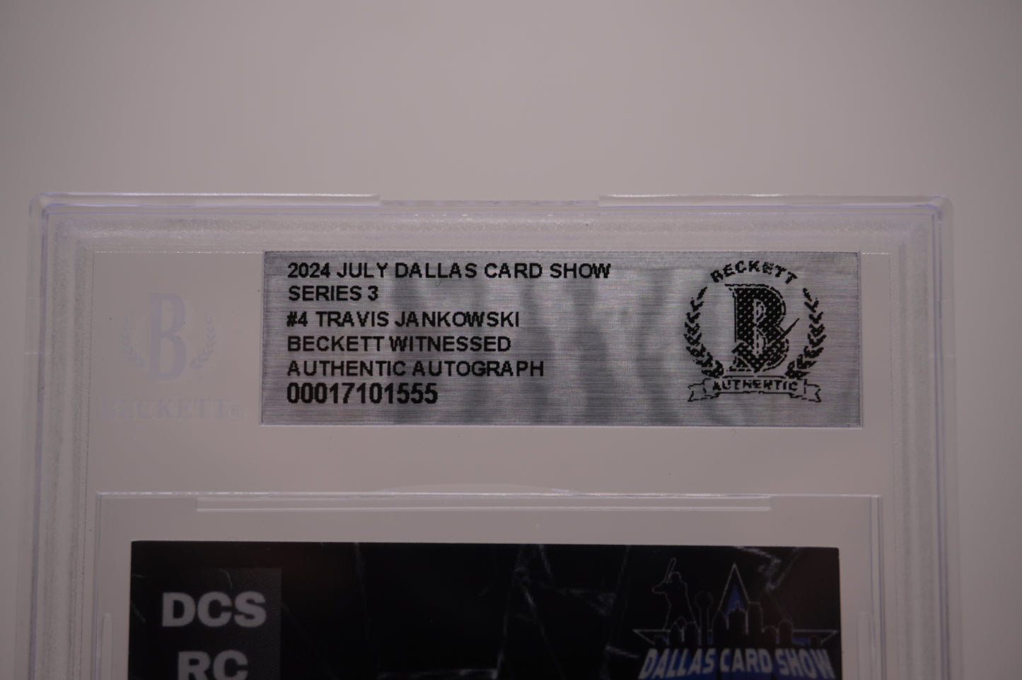 2024 JULY DALLAS CARD SHOW SERIES 3 #4 TRAVIS JANKOWSKI BAS AUTHENTIC AUTO