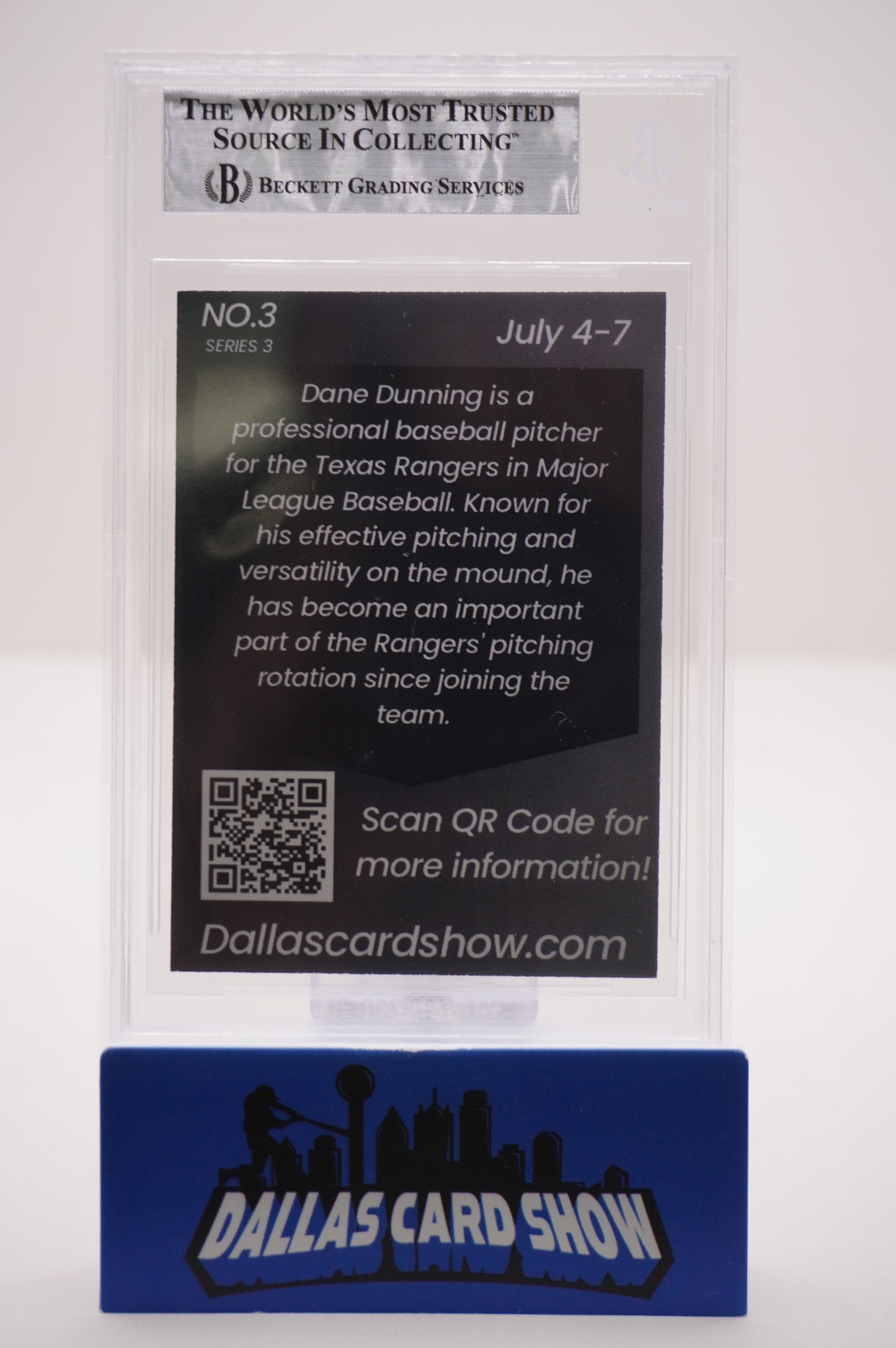 2024 JULY DALLAS CARD SHOW SERIES 3 #13 DANE DUNNING BAS AUTHENTIC AUTO