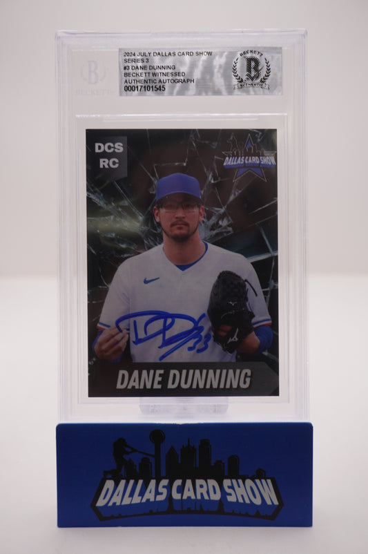 2024 JULY DALLAS CARD SHOW SERIES 3 #3 DANE DUNNING BAS AUTHENTIC AUTO