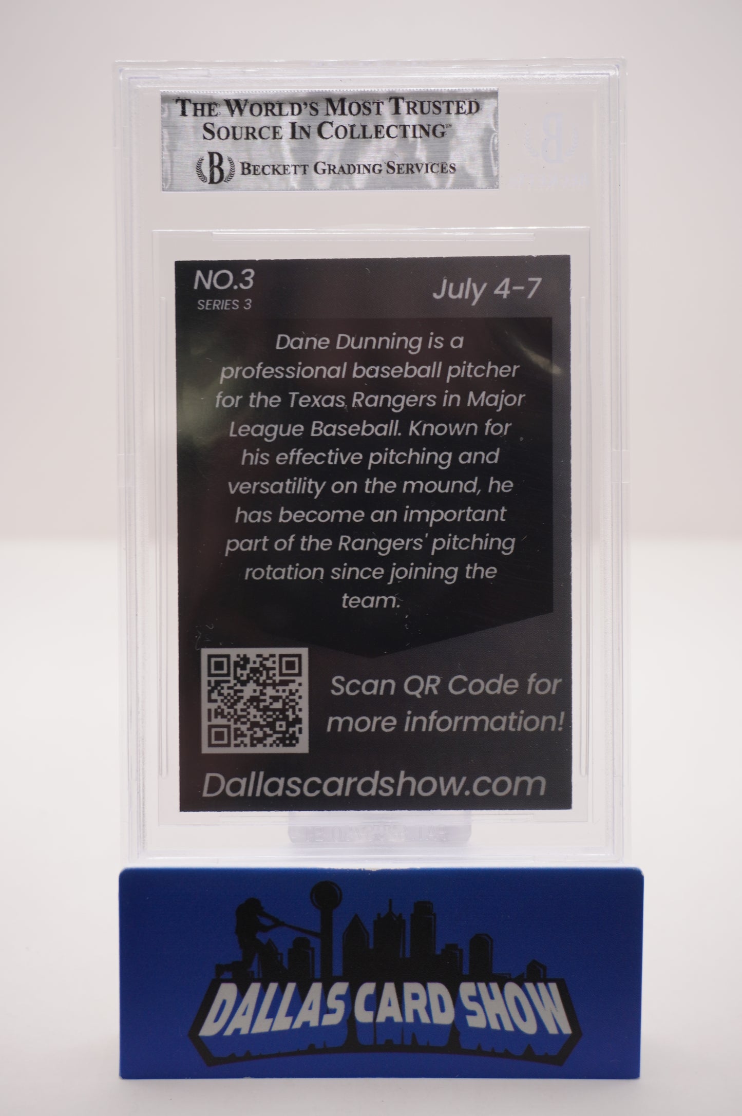 2024 JULY DALLAS CARD SHOW SERIES 3 #3 DANE DUNNING BAS AUTHENTIC AUTO