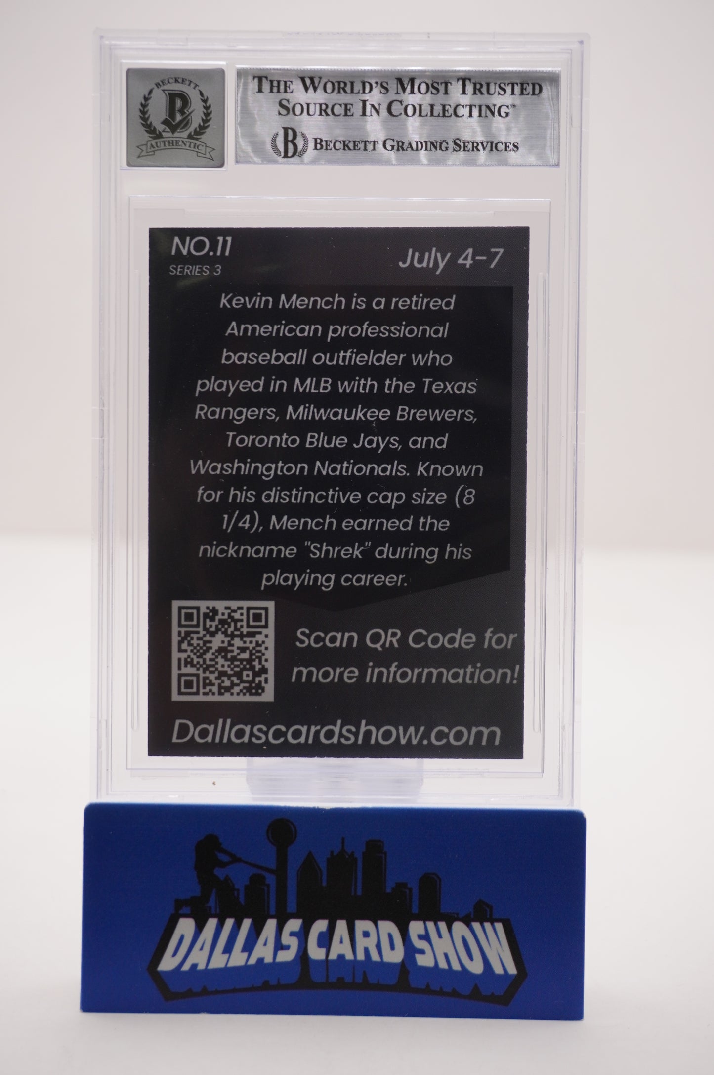2024 JULY DALLAS CARD SHOW SERIES 3 #11 KEVIN MENCH BAS AUTHENTIC AUTO 10