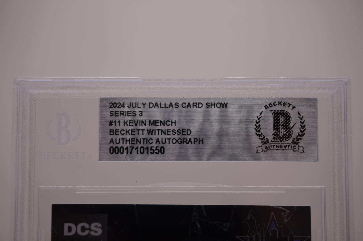 2024 JULY DALLAS CARD SHOW SERIES 3 #11 KEVIN MENCH BAS AUTHENTIC AUTO