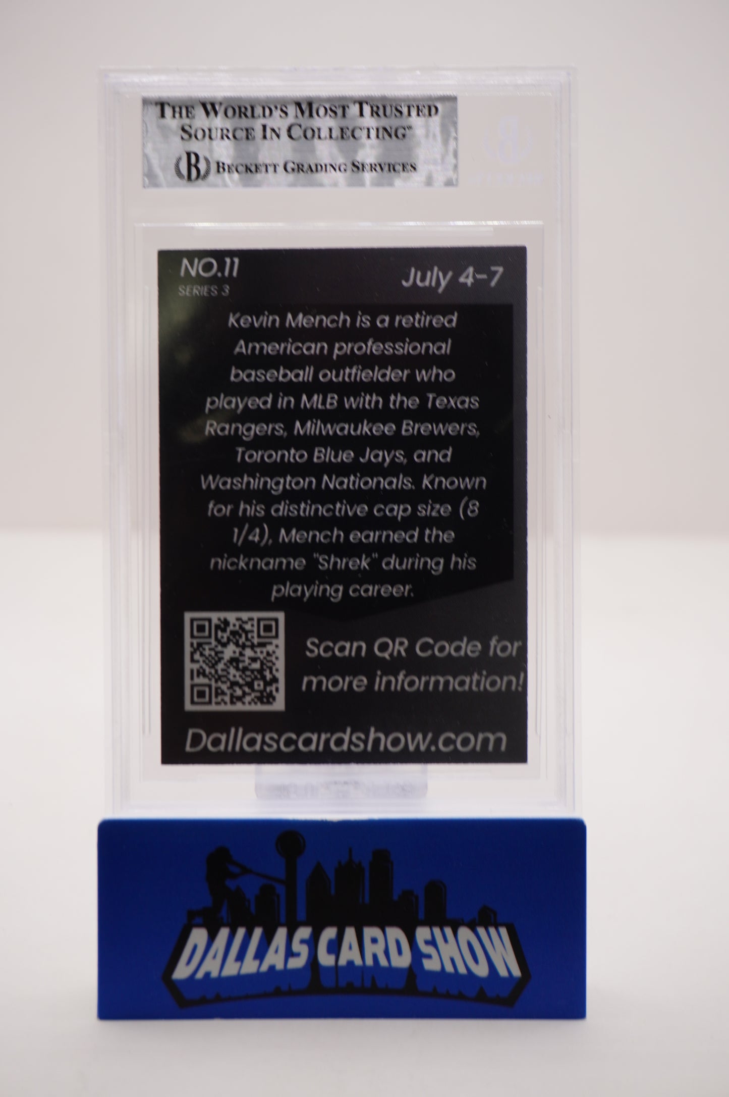2024 JULY DALLAS CARD SHOW SERIES 3 #11 KEVIN MENCH BAS AUTHENTIC AUTO