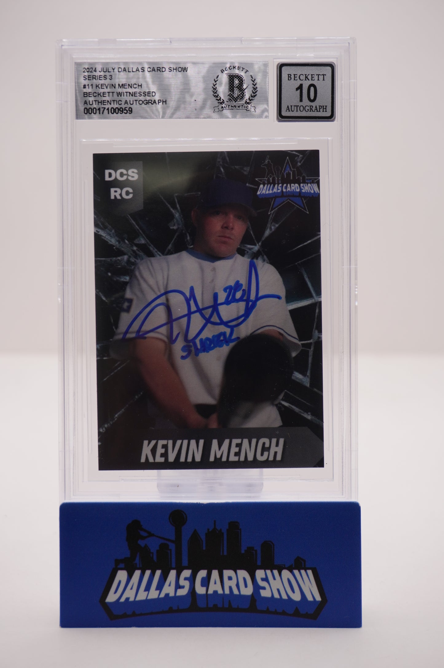 2024 JULY DALLAS CARD SHOW SERIES 3 #11 KEVIN MENCH BAS AUTHENTIC AUTO 10