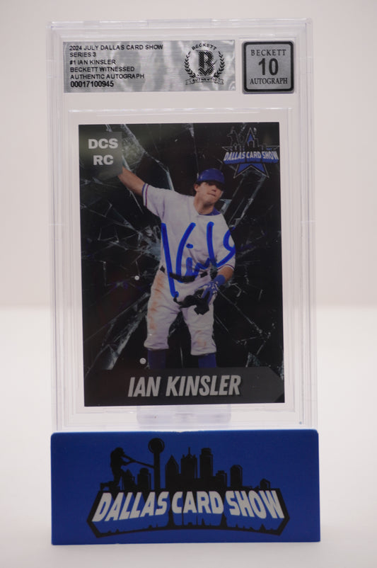 2024 JULY DALLAS CARD SHOW SERIES 3 #1 IAN KINSLER BAS AUTHENTIC AUTO 10
