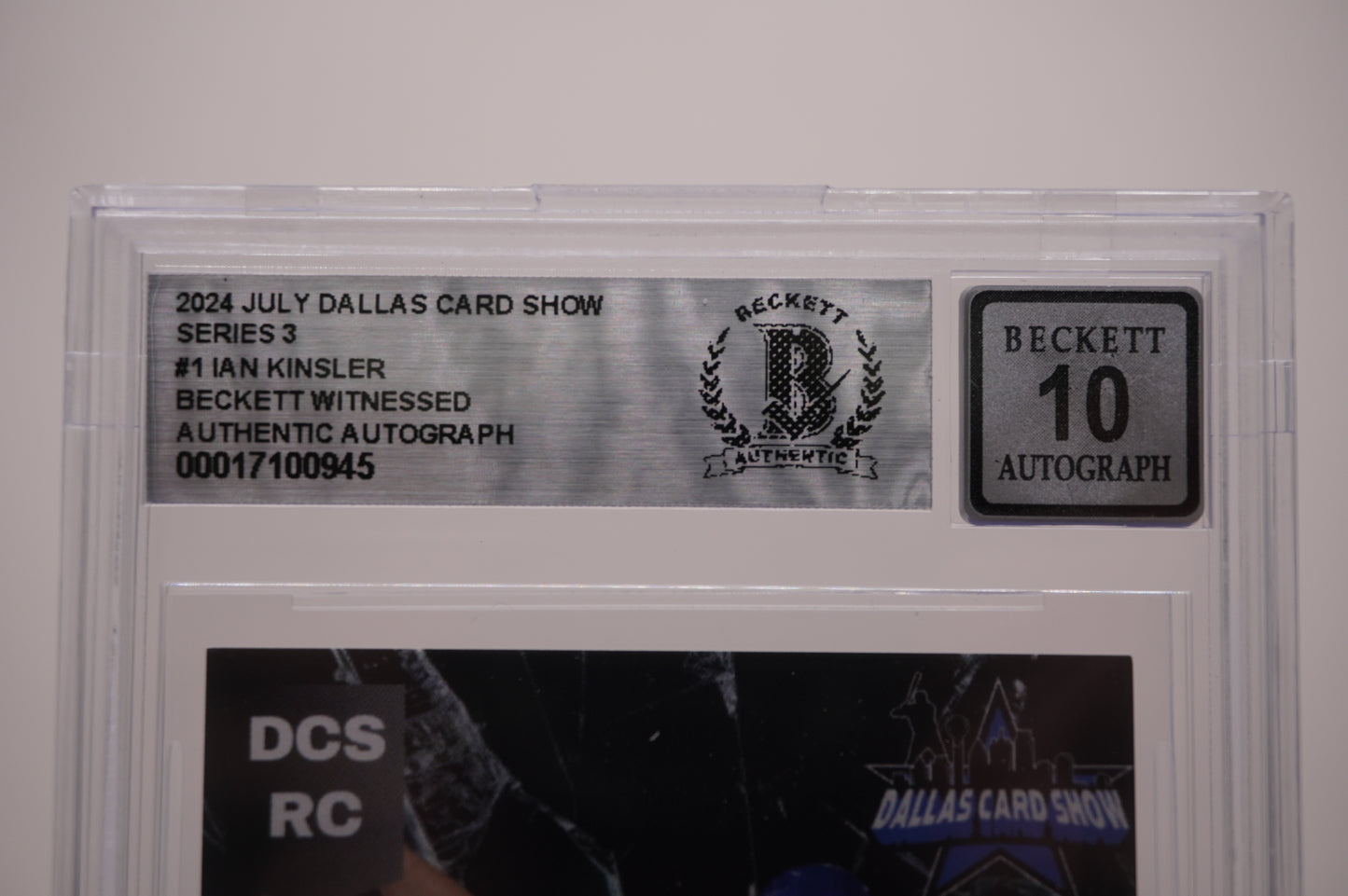 2024 JULY DALLAS CARD SHOW SERIES 3 #1 IAN KINSLER BAS AUTHENTIC AUTO 10