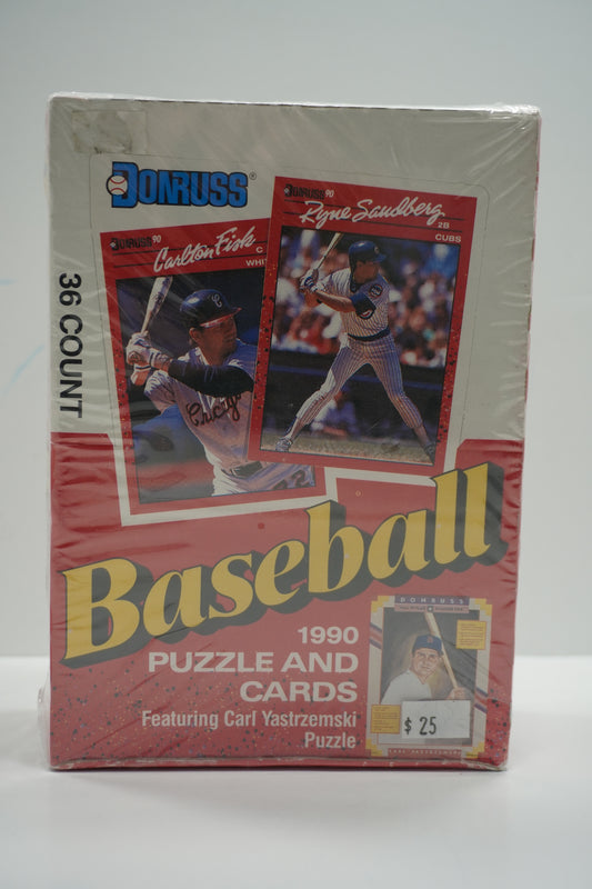 1990 Donruss Factory Sealed Baseball Card Box 36 Packs