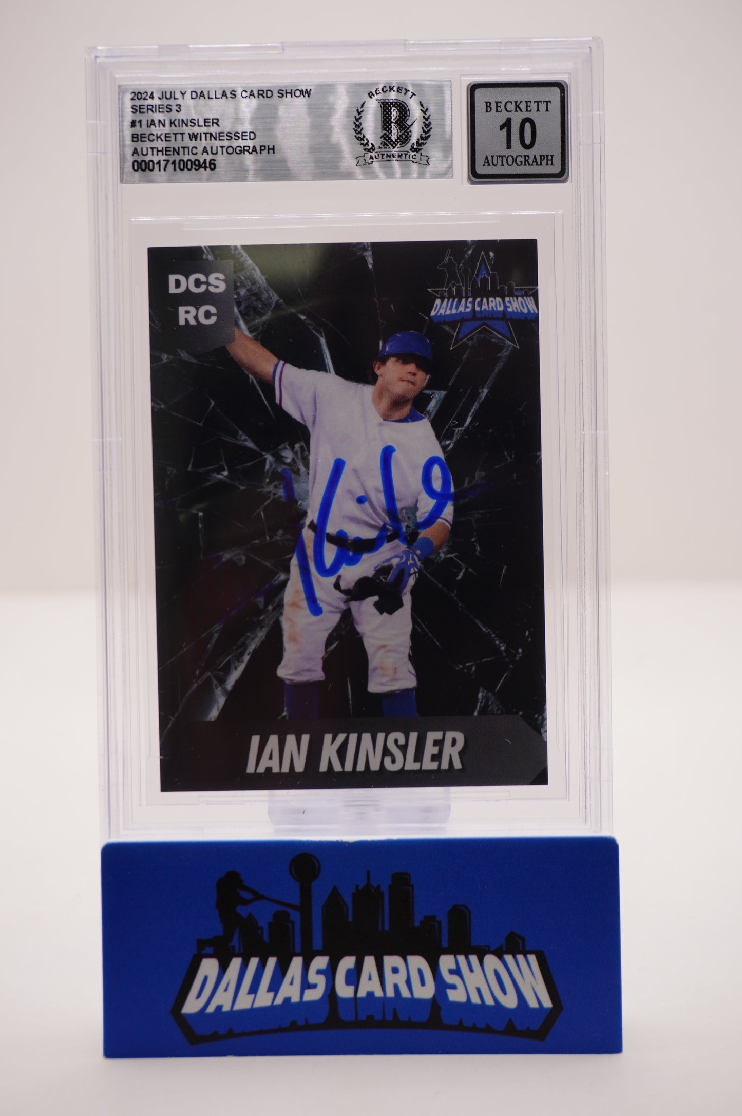 2024 JULY DALLAS CARD SHOW SERIES 3 #1 IAN KINSLER BAS AUTHENTIC AUTO 10