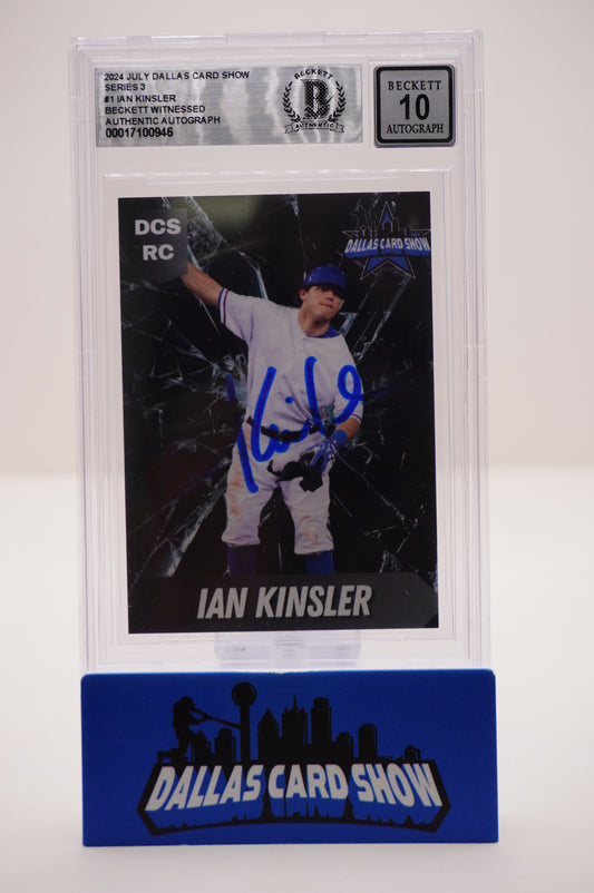 2024 JULY DALLAS CARD SHOW SERIES 3 #1 IAN KINSLER BAS AUTHENTIC AUTO 10