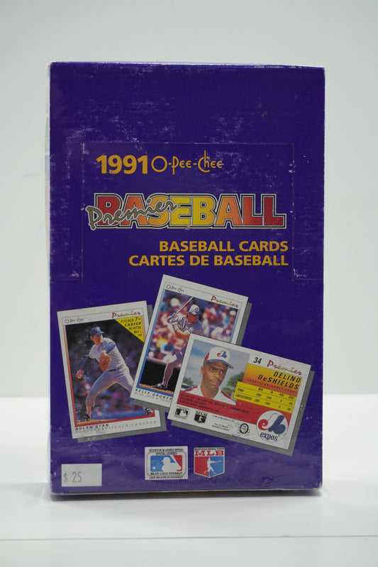 1991 O-PEE-CHEE OPC PREMIER BASEBALL BOX - 36 FACTORY SEALED PACKS