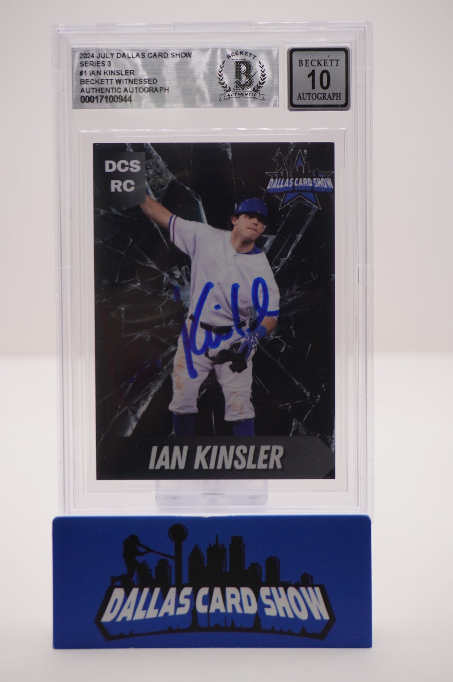 2024 JULY DALLAS CARD SHOW SERIES 3 #1 IAN KINSLER BAS AUTHENTIC AUTO 10