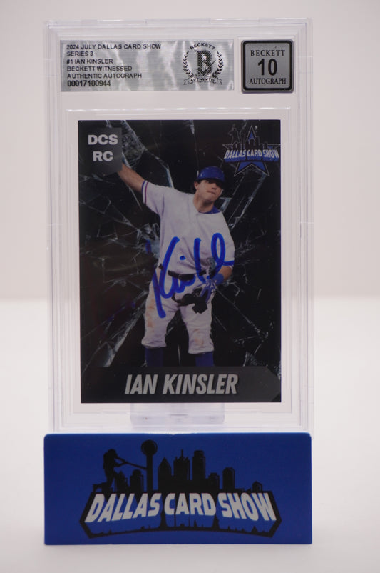 2024 JULY DALLAS CARD SHOW SERIES 3 #1 IAN KINSLER BAS AUTHENTIC AUTO 10