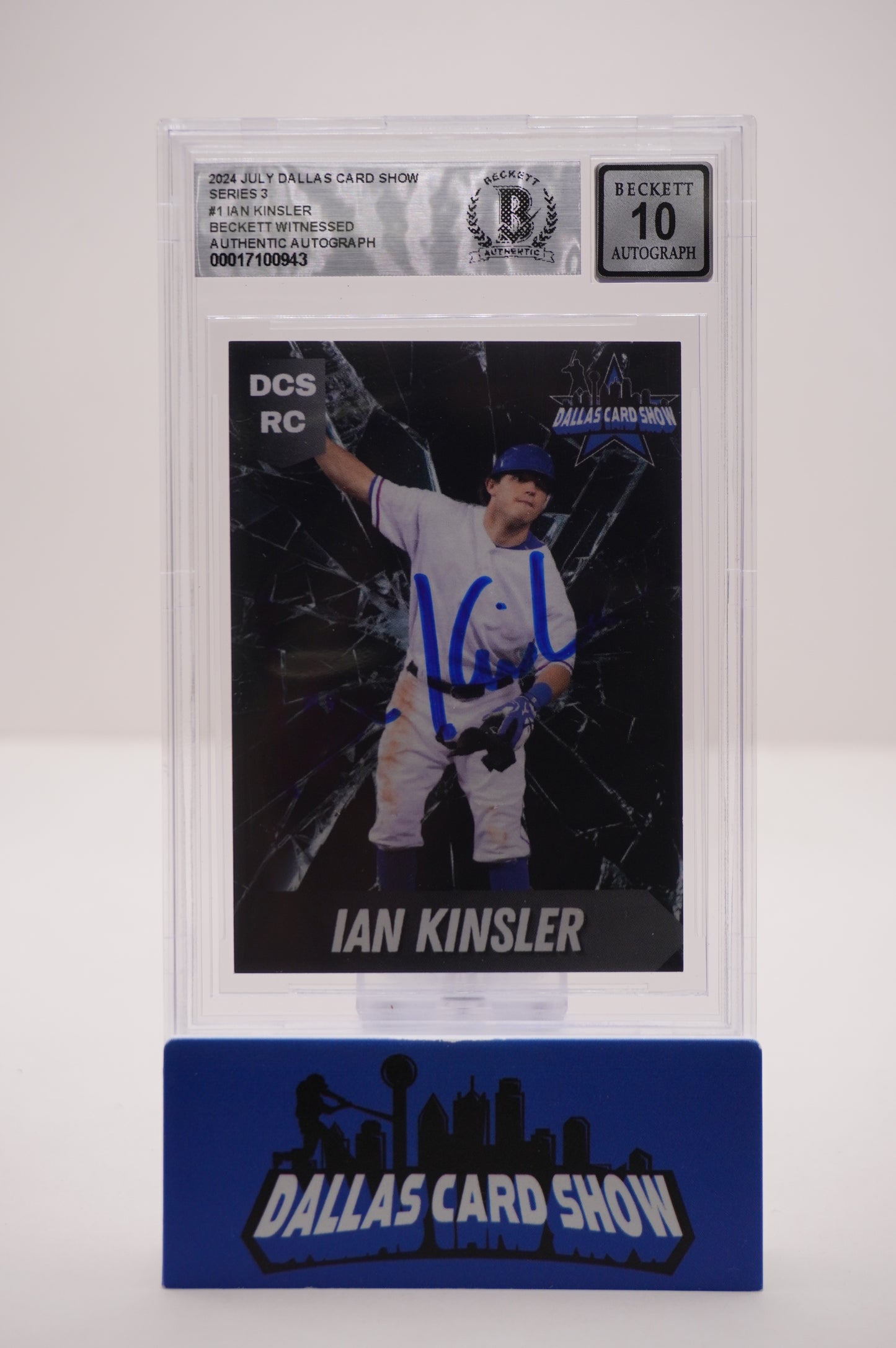 2024 JULY DALLAS CARD SHOW SERIES 3 #1 IAN KINSLER BAS AUTHENTIC AUTO 10
