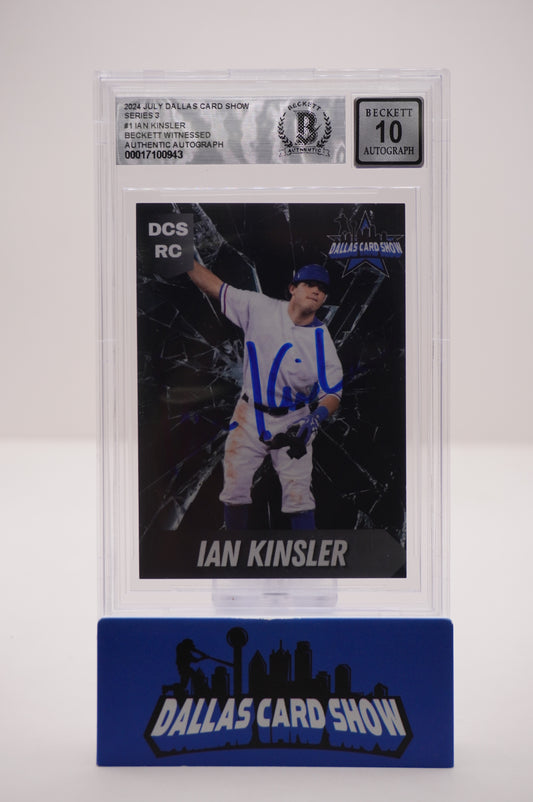 2024 JULY DALLAS CARD SHOW SERIES 3 #1 IAN KINSLER BAS AUTHENTIC AUTO 10