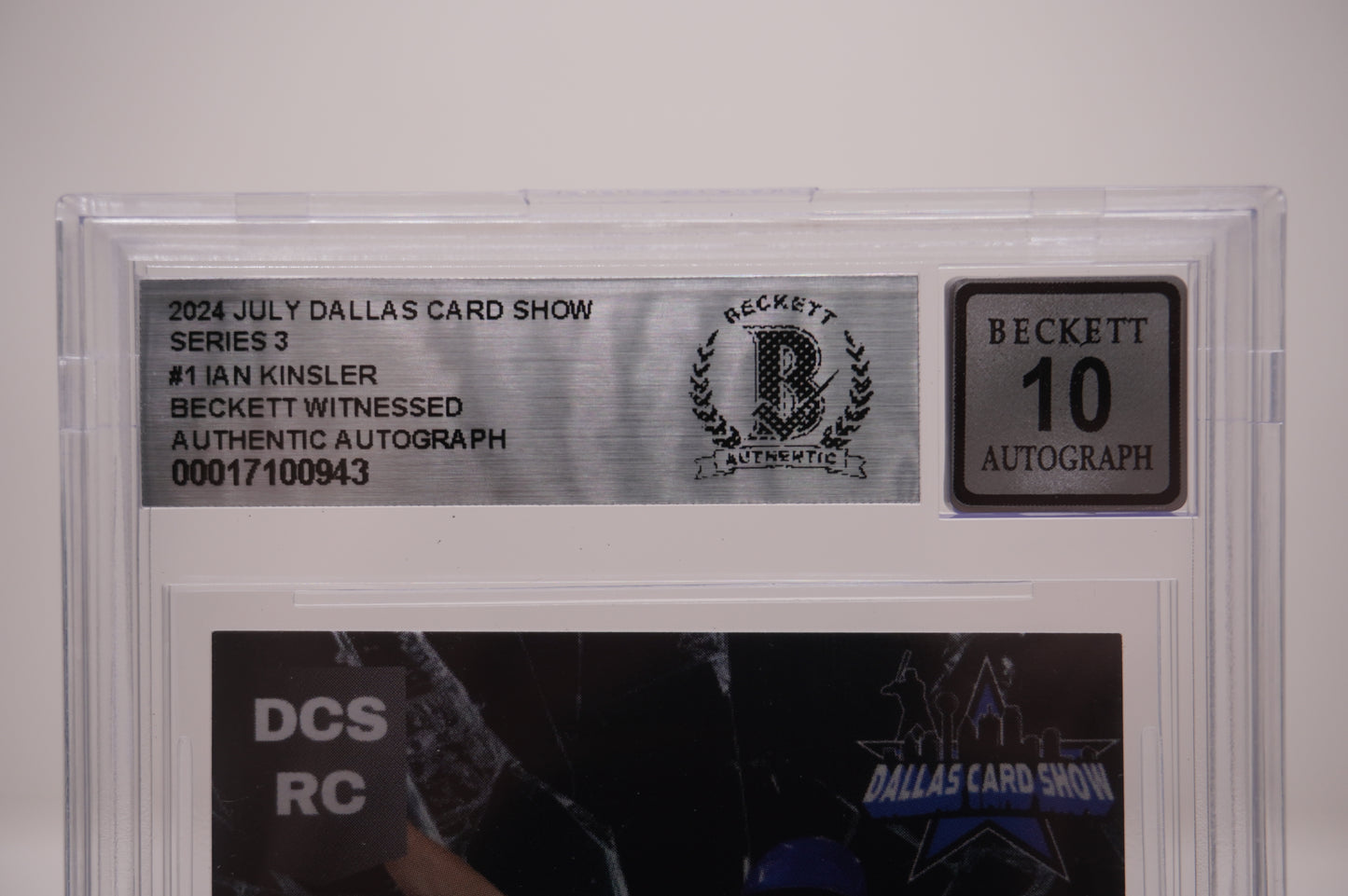 2024 JULY DALLAS CARD SHOW SERIES 3 #1 IAN KINSLER BAS AUTHENTIC AUTO 10