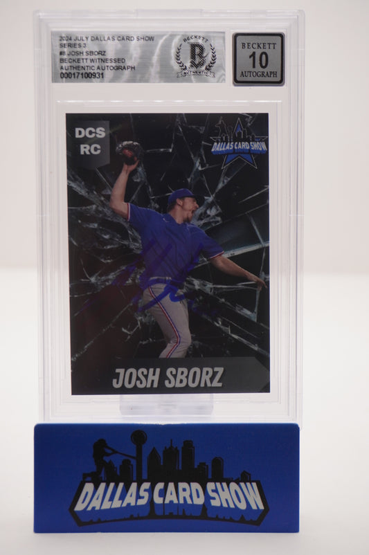 2024 JULY DALLAS CARD SHOW SERIES 3 #8 JOSH SBORZ BAS AUTHENTIC AUTO 10
