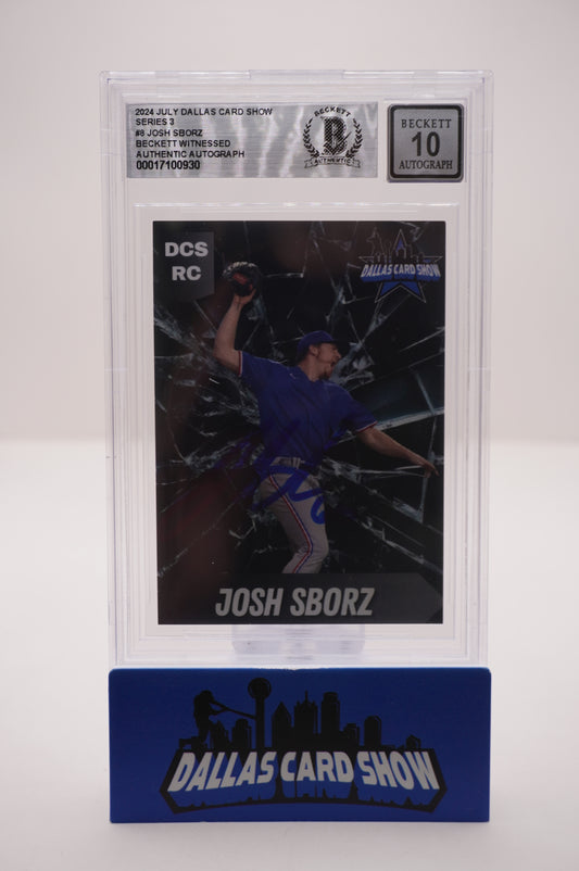 2024 JULY DALLAS CARD SHOW SERIES 3 #8 JOSH SBORZ BAS AUTHENTIC AUTO 10