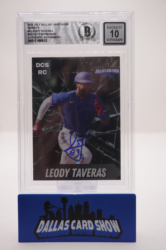 2024 JULY DALLAS CARD SHOW SERIES 3 #5 LEODY TAVERAS BAS AUTHENTIC AUTO 10
