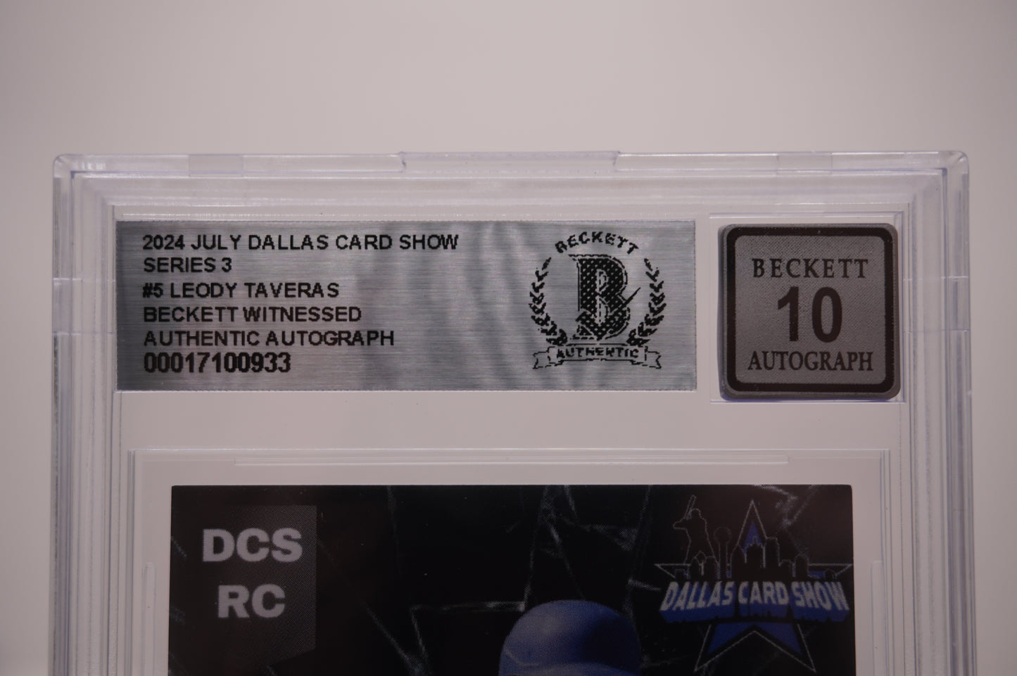 2024 JULY DALLAS CARD SHOW SERIES 3 #5 LEODY TAVERAS BAS AUTHENTIC AUTO 10