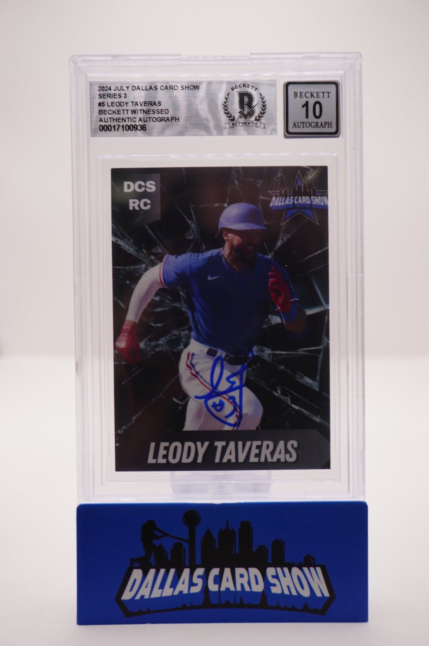 2024 JULY DALLAS CARD SHOW SERIES 3 #5 LEODY TAVERAS BAS AUTHENTIC AUTO 10