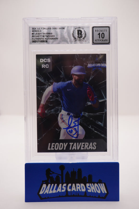 2024 JULY DALLAS CARD SHOW SERIES 3 #5 LEODY TAVERAS BAS AUTHENTIC AUTO 10