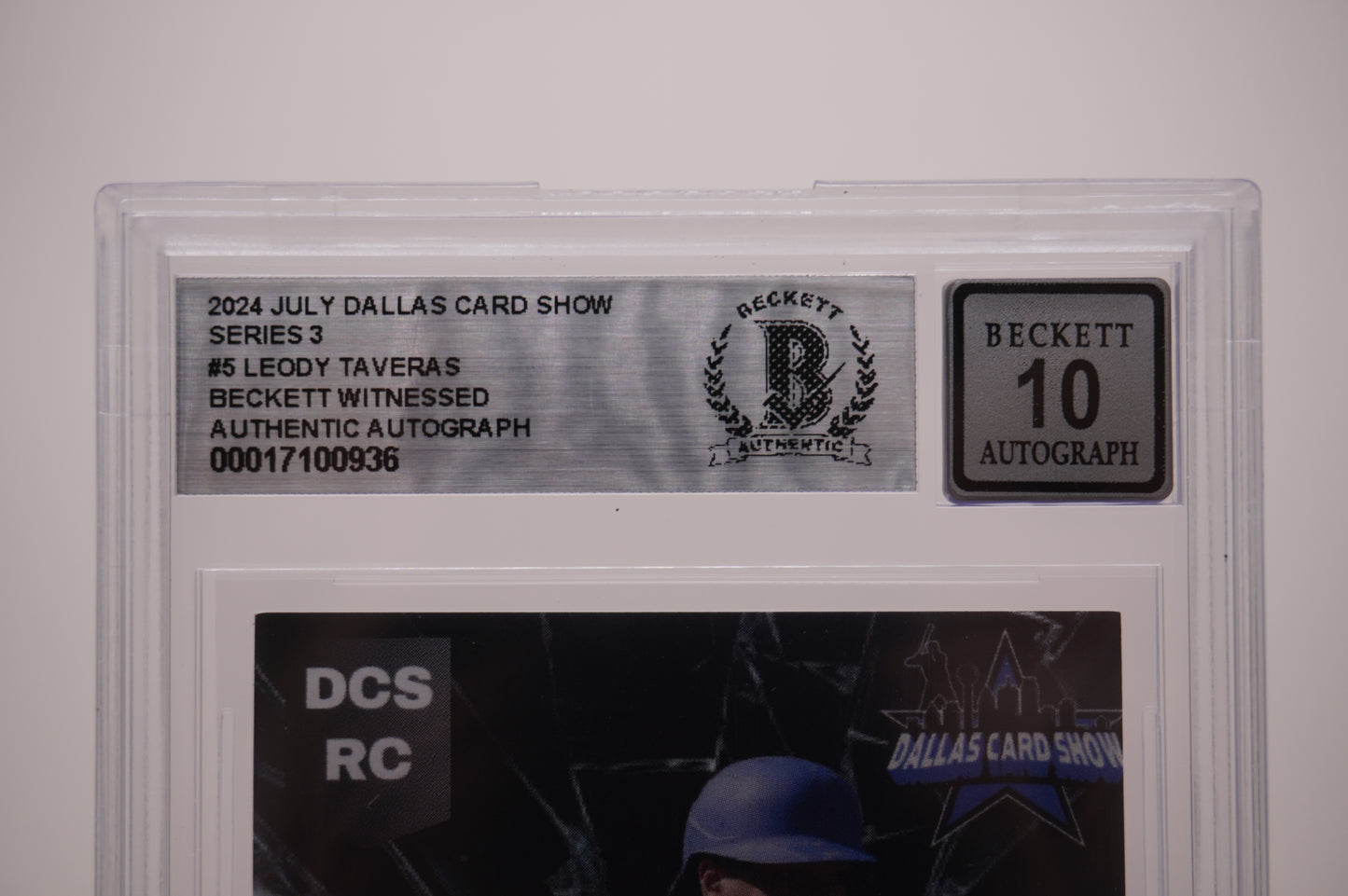 2024 JULY DALLAS CARD SHOW SERIES 3 #5 LEODY TAVERAS BAS AUTHENTIC AUTO 10