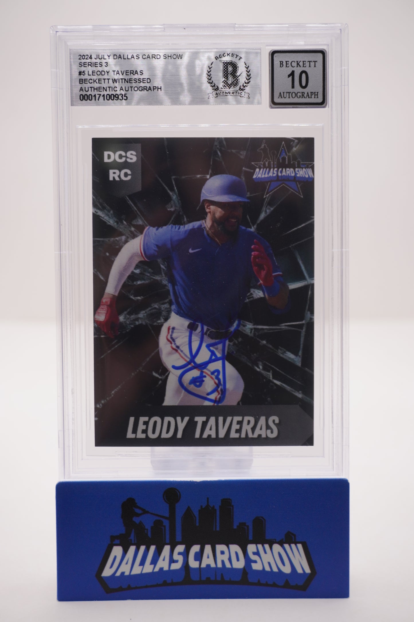 2024 JULY DALLAS CARD SHOW SERIES 3 #5 LEODY TAVERAS BAS AUTHENTIC AUTO 10