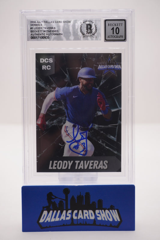 2024 JULY DALLAS CARD SHOW SERIES 3 #5 LEODY TAVERAS BAS AUTHENTIC AUTO 10