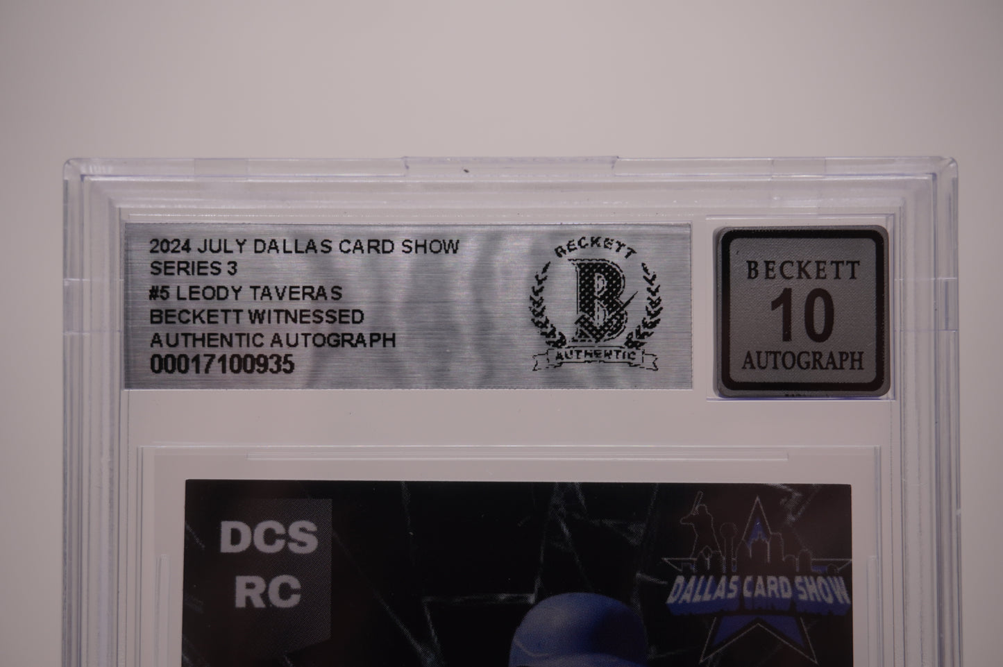 2024 JULY DALLAS CARD SHOW SERIES 3 #5 LEODY TAVERAS BAS AUTHENTIC AUTO 10