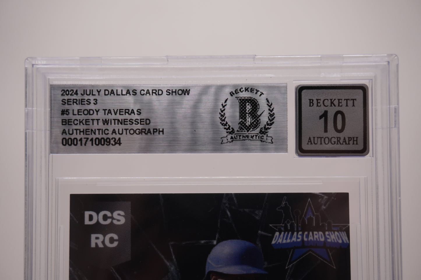 2024 JULY DALLAS CARD SHOW SERIES 3 #5 LEODY TAVERAS BAS AUTHENTIC AUTO 10