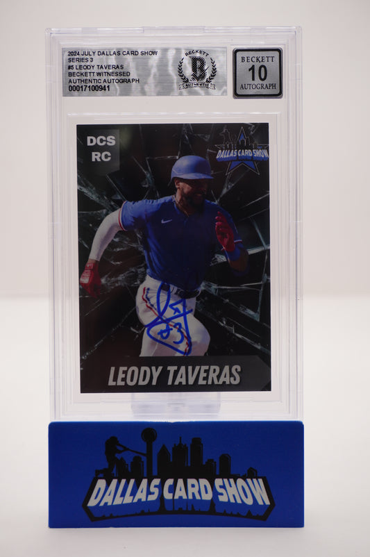 2024 JULY DALLAS CARD SHOW SERIES 3 #5 LEODY TAVERAS BAS AUTHENTIC AUTO 10