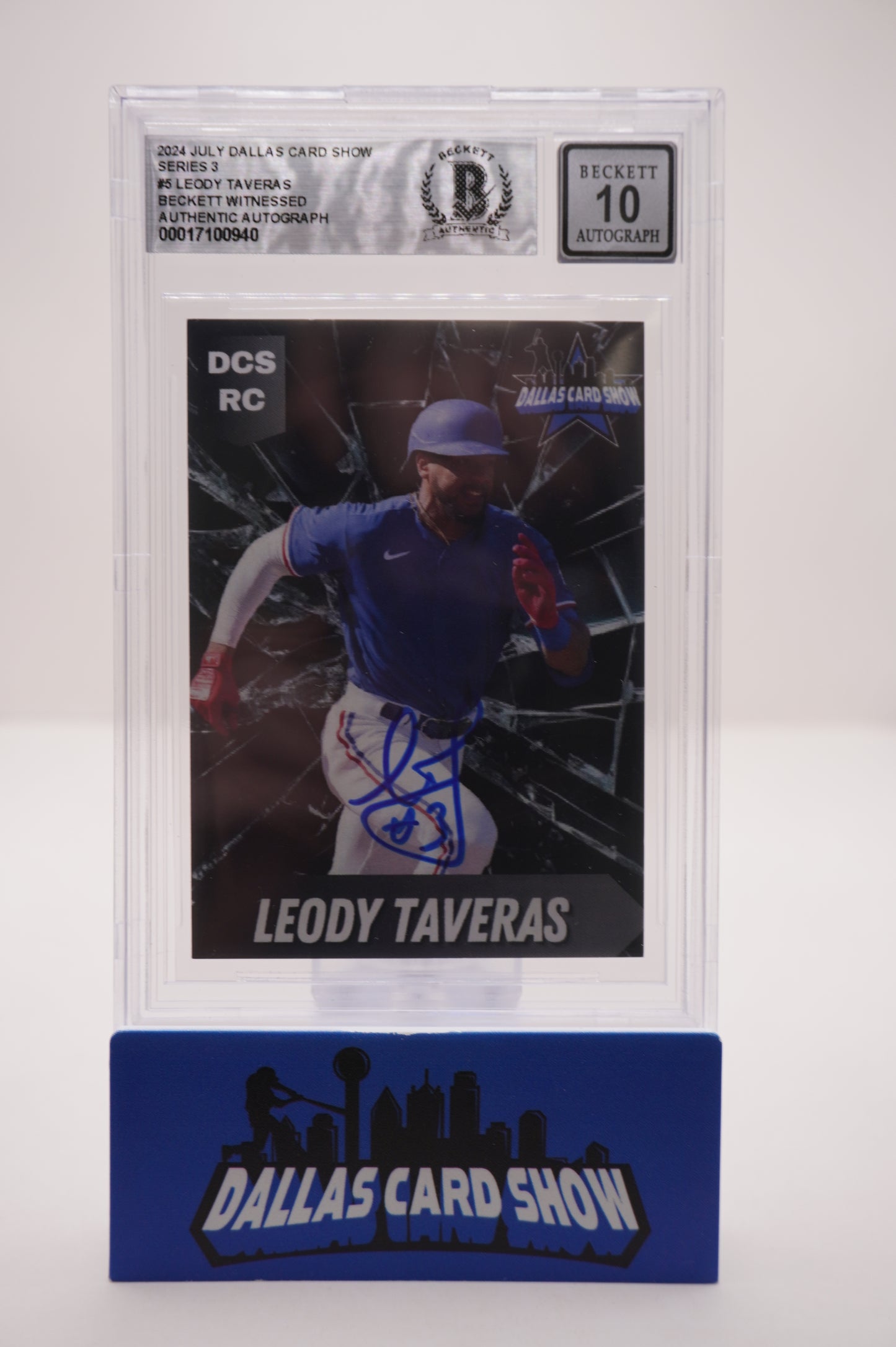 2024 JULY DALLAS CARD SHOW SERIES 3 #5 LEODY TAVERAS BAS AUTHENTIC AUTO 10