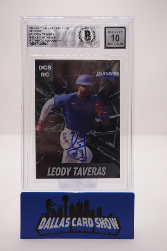 2024 JULY DALLAS CARD SHOW SERIES 3 #5 LEODY TAVERAS BAS AUTHENTIC AUTO 10