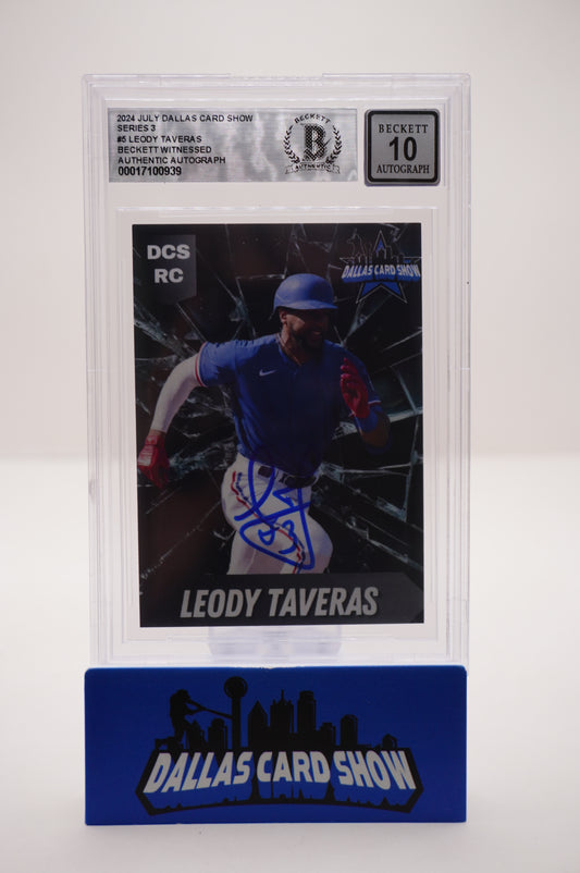 2024 JULY DALLAS CARD SHOW SERIES 3 #5 LEODY TAVERAS BAS AUTHENTIC AUTO 10