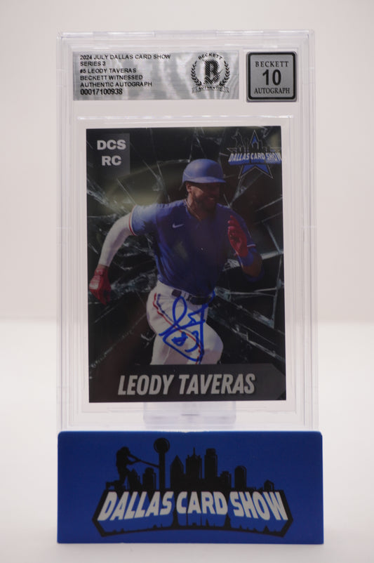 2024 JULY DALLAS CARD SHOW SERIES 3 #5 LEODY TAVERAS BAS AUTHENTIC AUTO 10