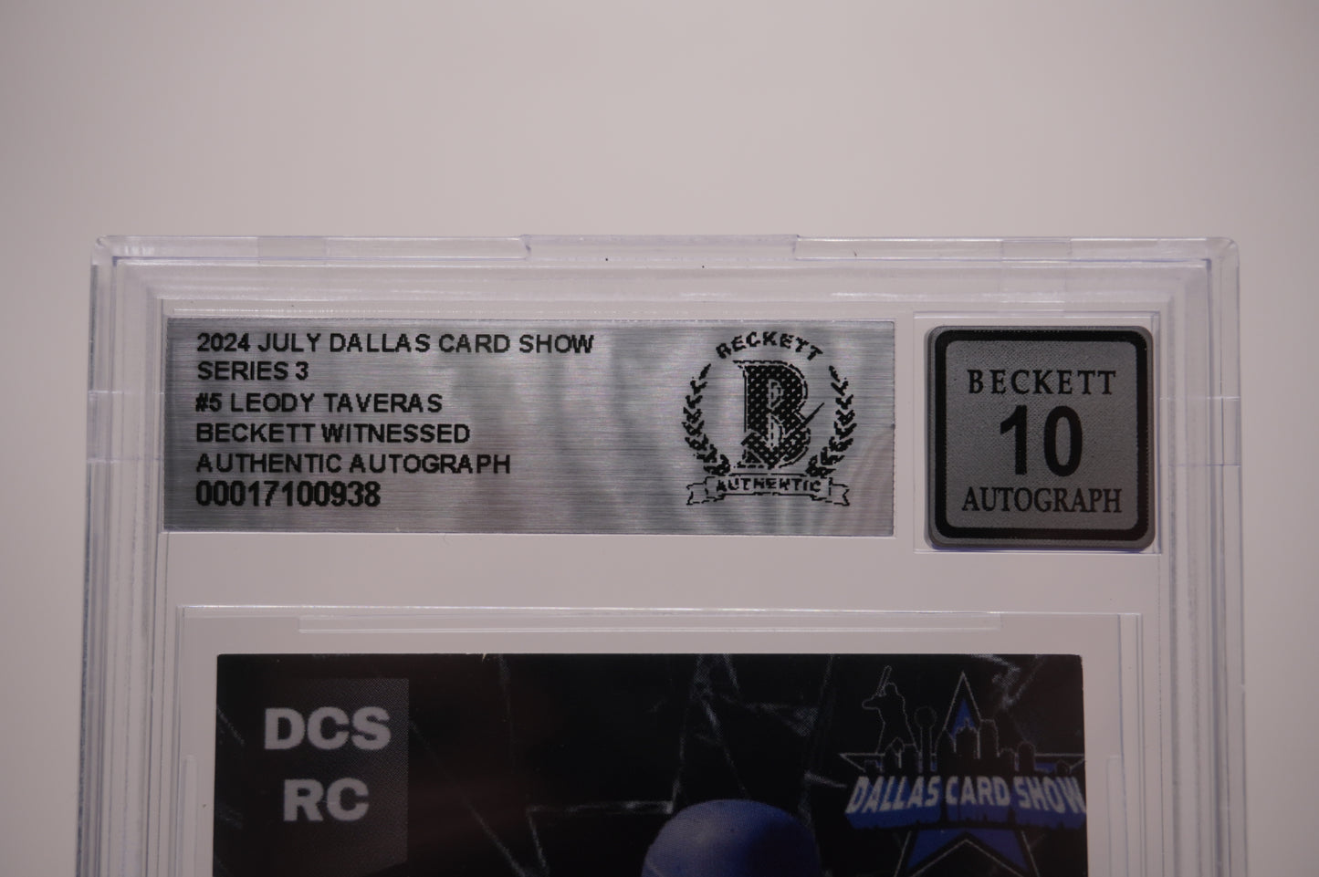 2024 JULY DALLAS CARD SHOW SERIES 3 #5 LEODY TAVERAS BAS AUTHENTIC AUTO 10