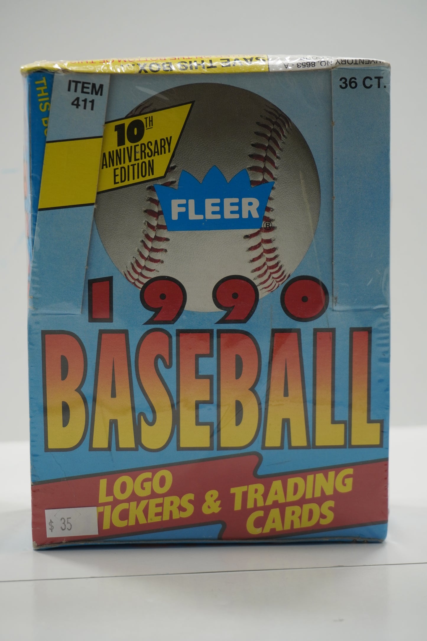 1990 Fleer Baseball Wax Box - 36 Factory Sealed Packs