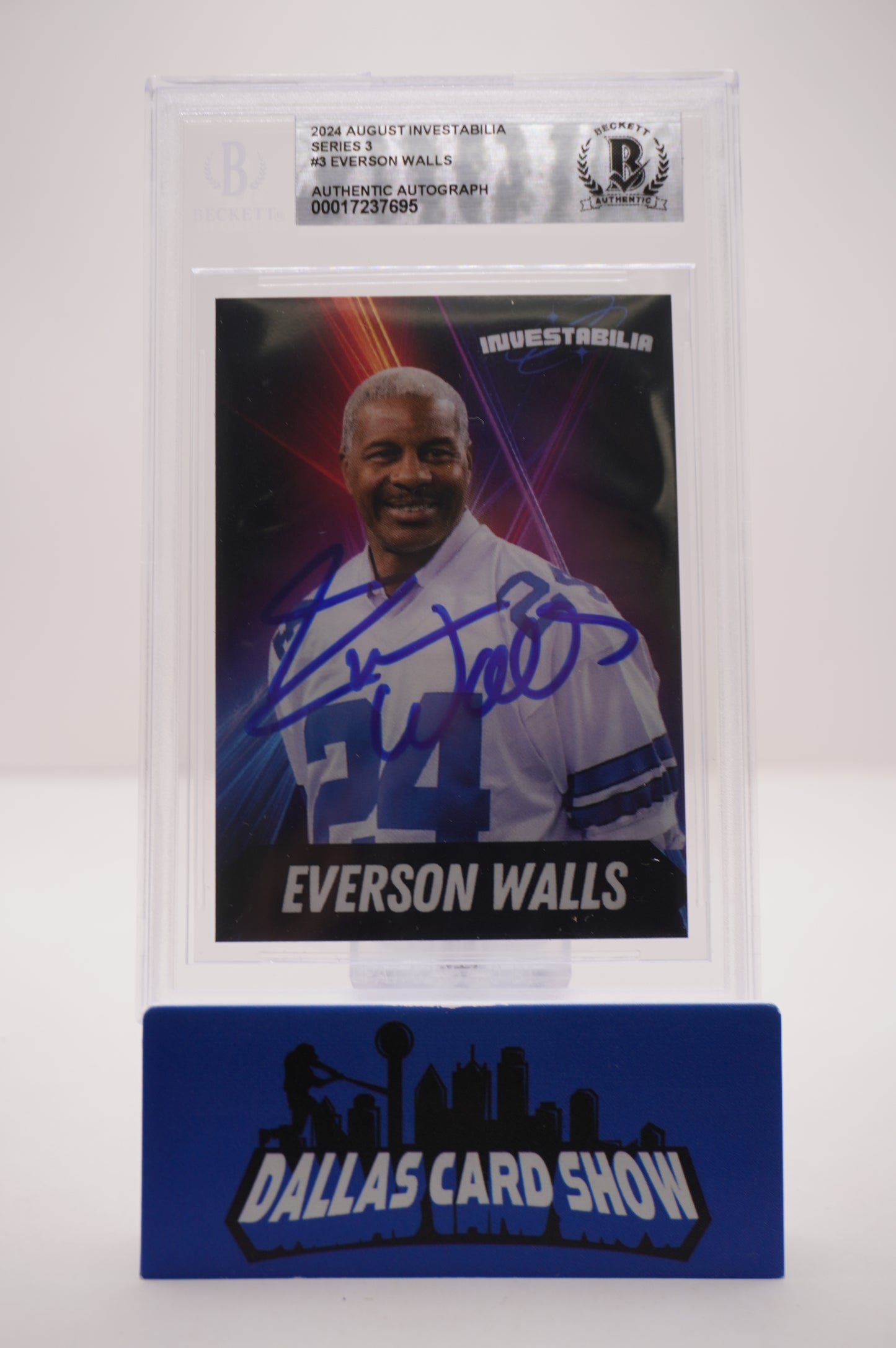 EVERSON WALLS SIGNED 2024 AUG INVESTABILIA #3 BGS BAS SLAB Cowboys