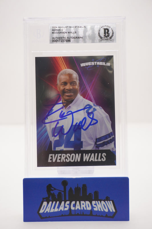 EVERSON WALLS SIGNED 2024 AUG INVESTABILIA #3 BGS BAS SLAB Cowboys