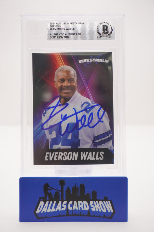EVERSON WALLS SIGNED 2024 AUG INVESTABILIA #3 BGS BAS SLAB Cowboys